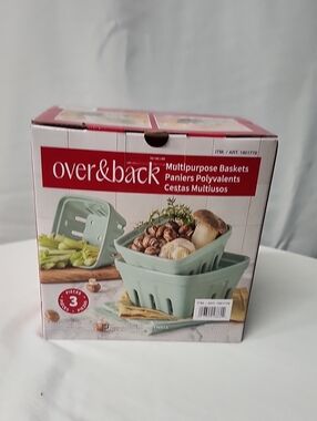 Over & Back Mint Green Multipurpose Storage Baskets - Set of 3